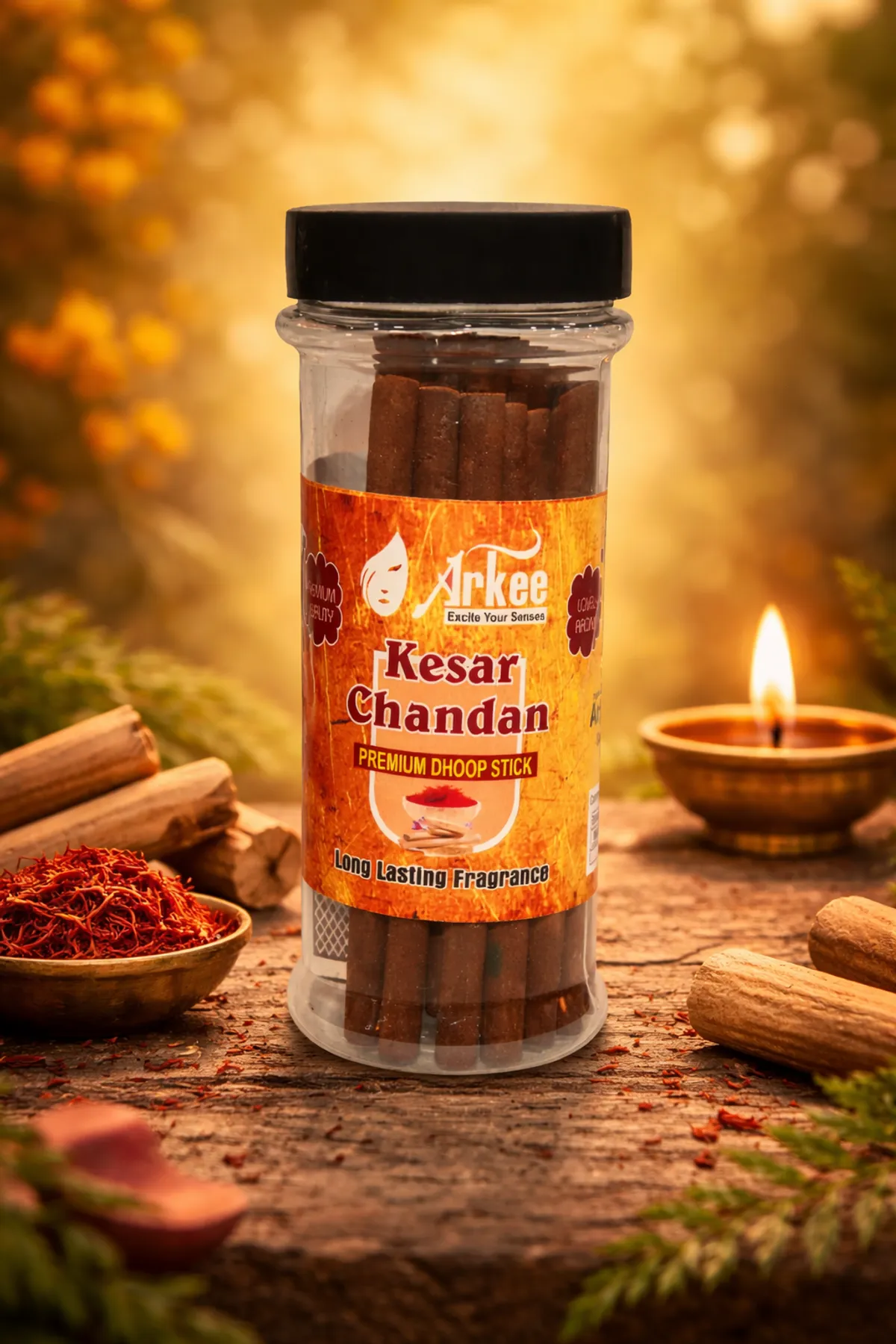 Spicy And Woody Kesar Chandan Premium Incense Stick ( Pack of 2 )